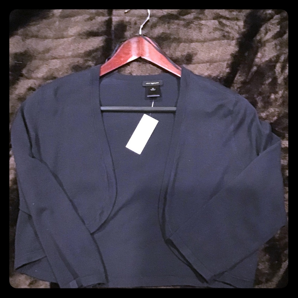 Ann Taylor Blue/Navy LS Shrug -size M